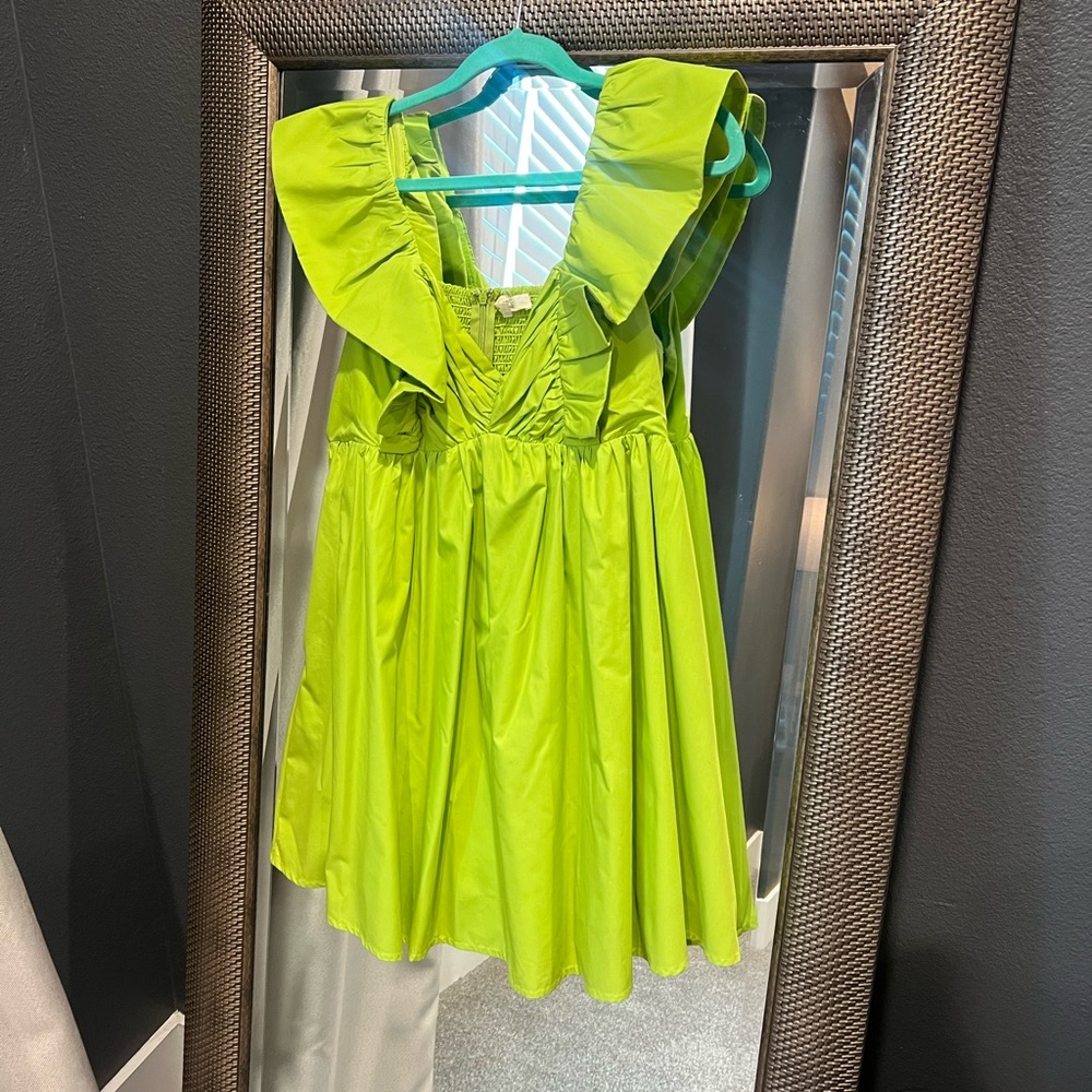 Green Ruffle Dress - Picture 2 of 6